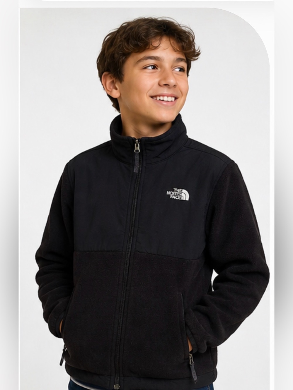The North Face Kids Black Fleece Jacket youth size small
